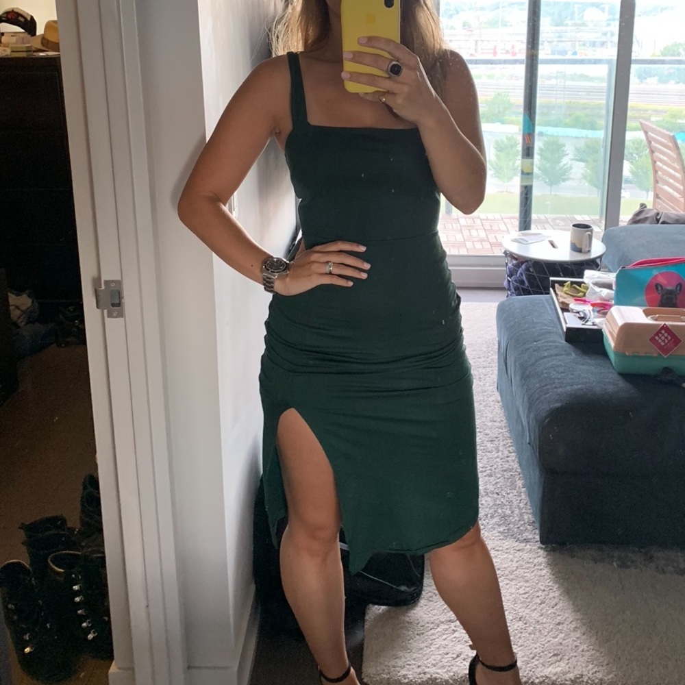 All In Favor Green Jersey Dress - Picture 5 of 6